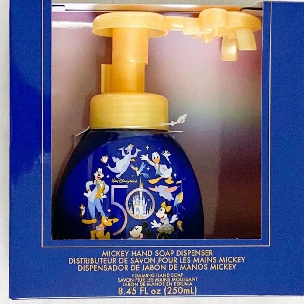 Disney World 50th Anniversary Foaming Hand Soap Mickey Shaped Soap Dispenser New